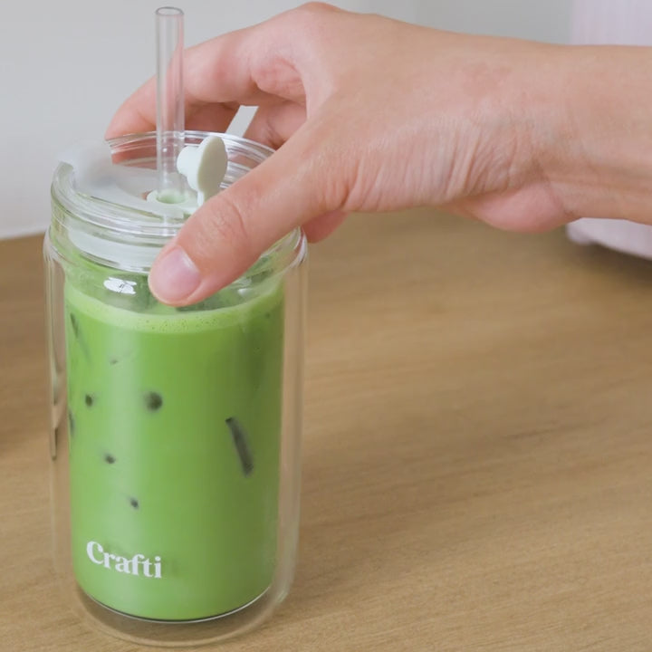 Crafti Slow Sippin' Double Walled Glass Tumbler